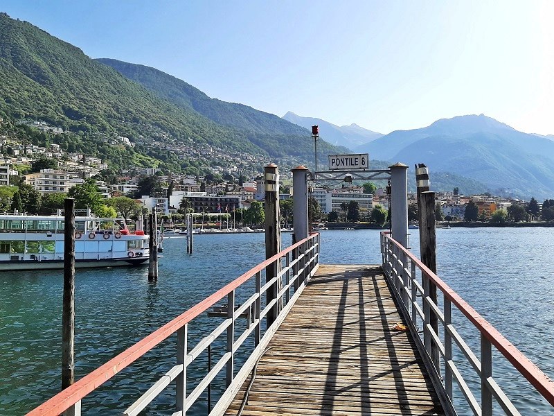 lago maggiore jetty lake pier locarno