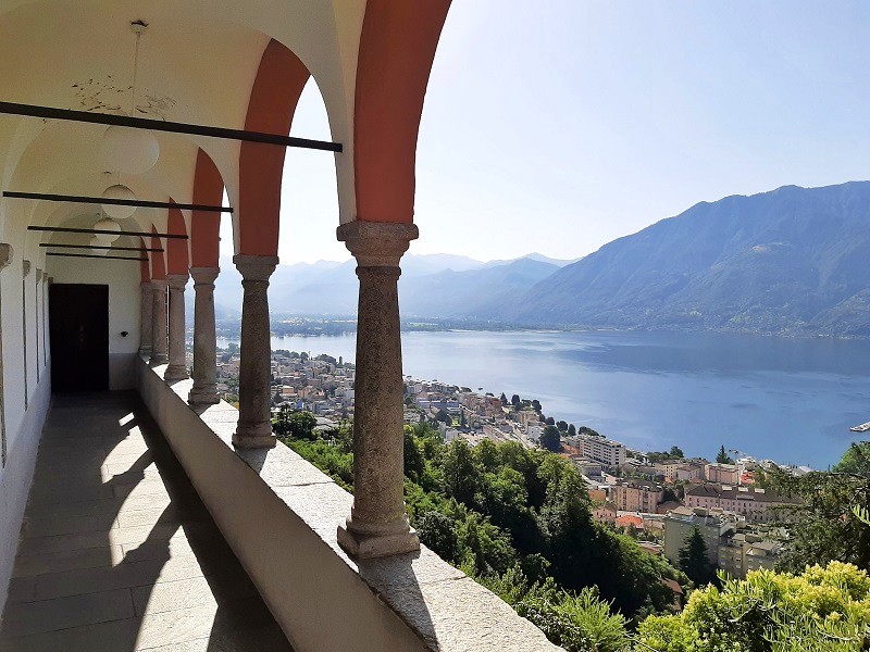 sanctuary madonna del sasso view locarno lake maggiore