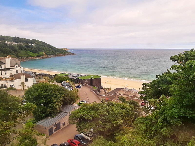 carbis bay train view st ives branch line