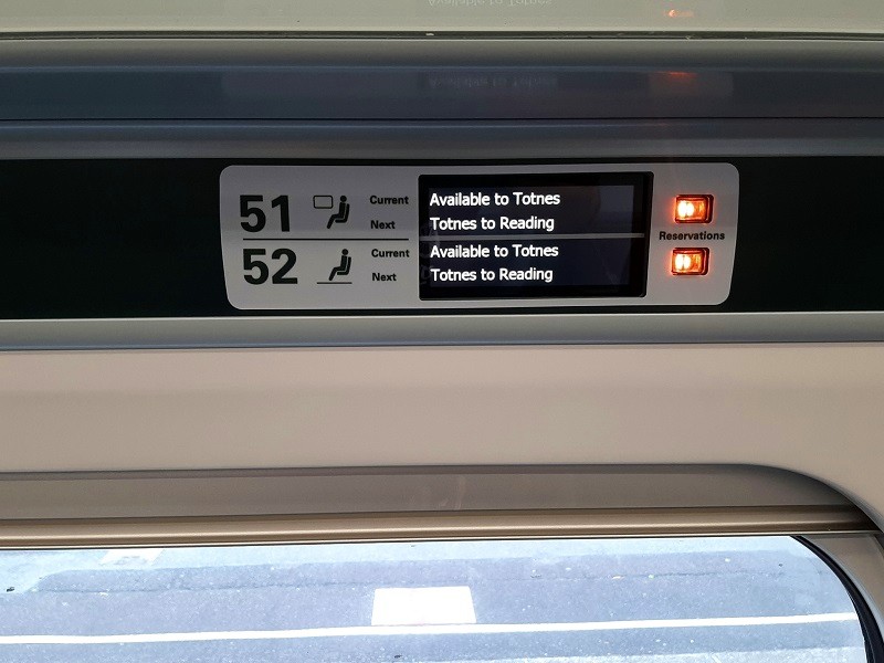 seat reservation gwr digital display