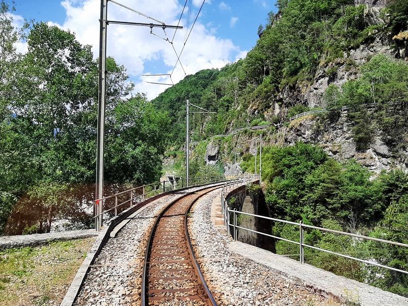 bridge crossing train locarno domodossola