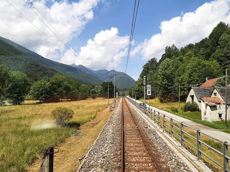 straight railway line train locarno domodossola