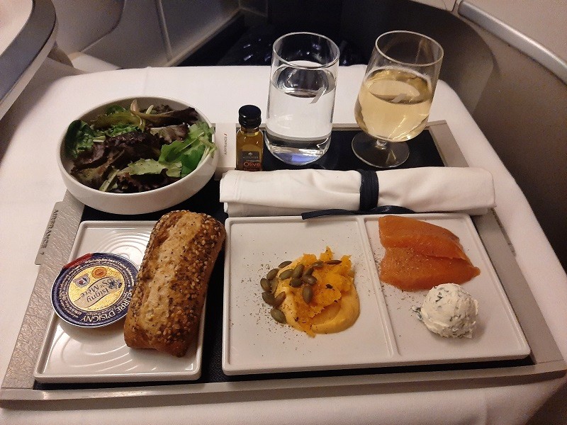 paris singapore air france business class starter