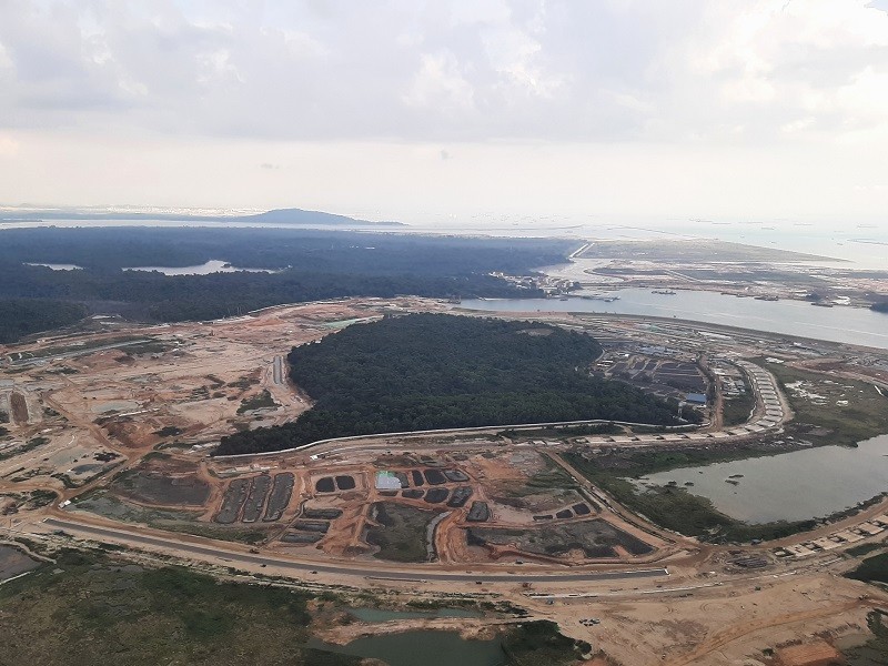 singapore airport landing view