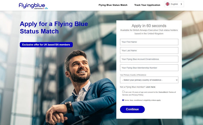 flying blue air france klm status match