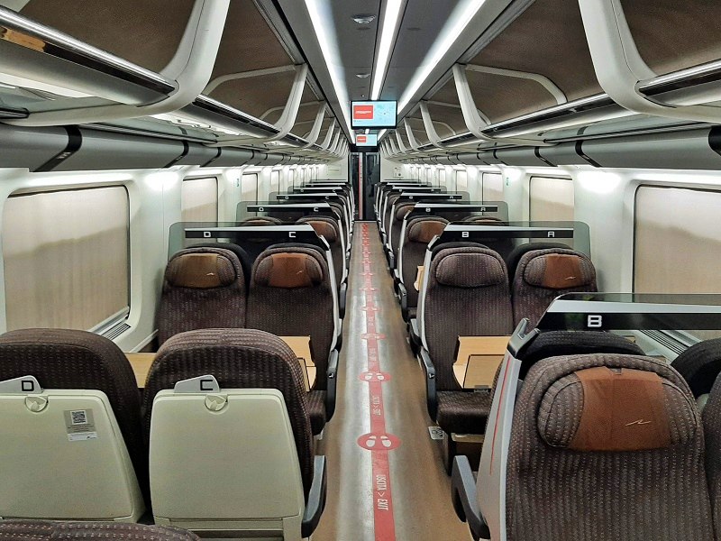 standard class frecciarossa etr 500 high-speed train milan bologna