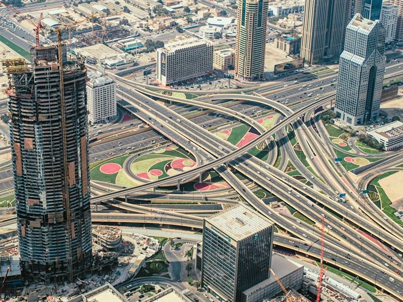 dubai car rent road highway interchange