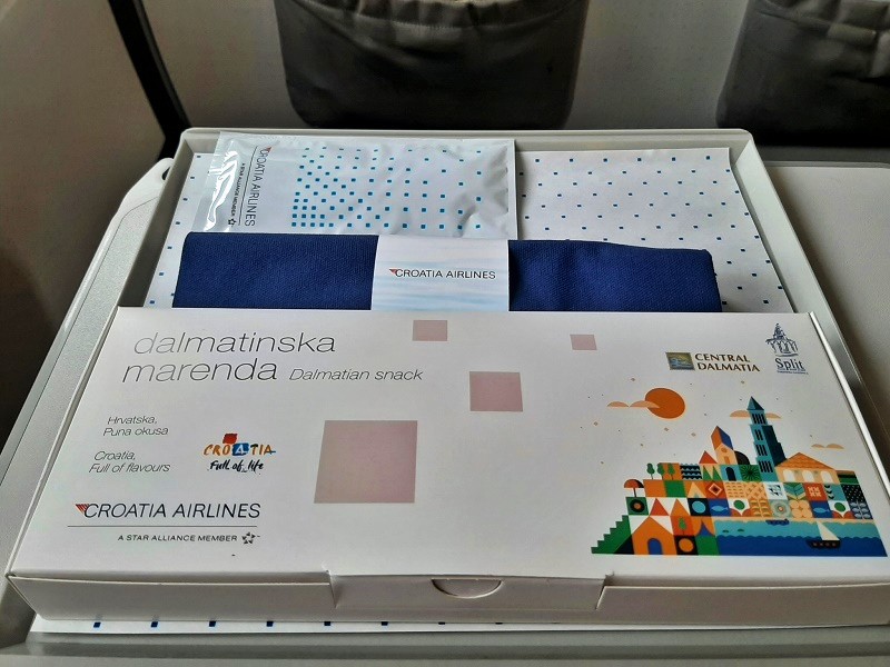 croatia airlines business class snack box