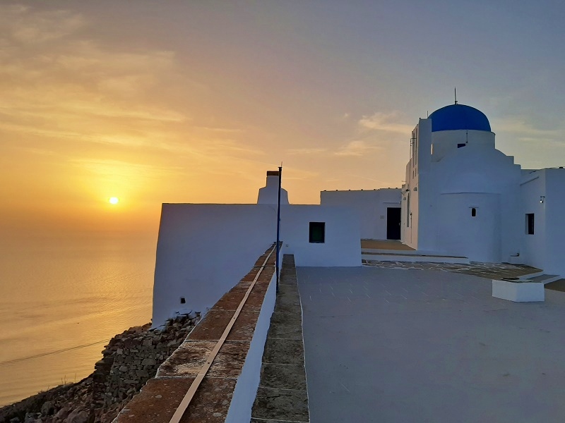 sunset sifnos church greece agios symeon church