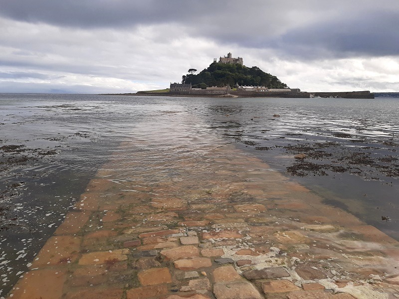 St Michael's Mount high tide flood causeway